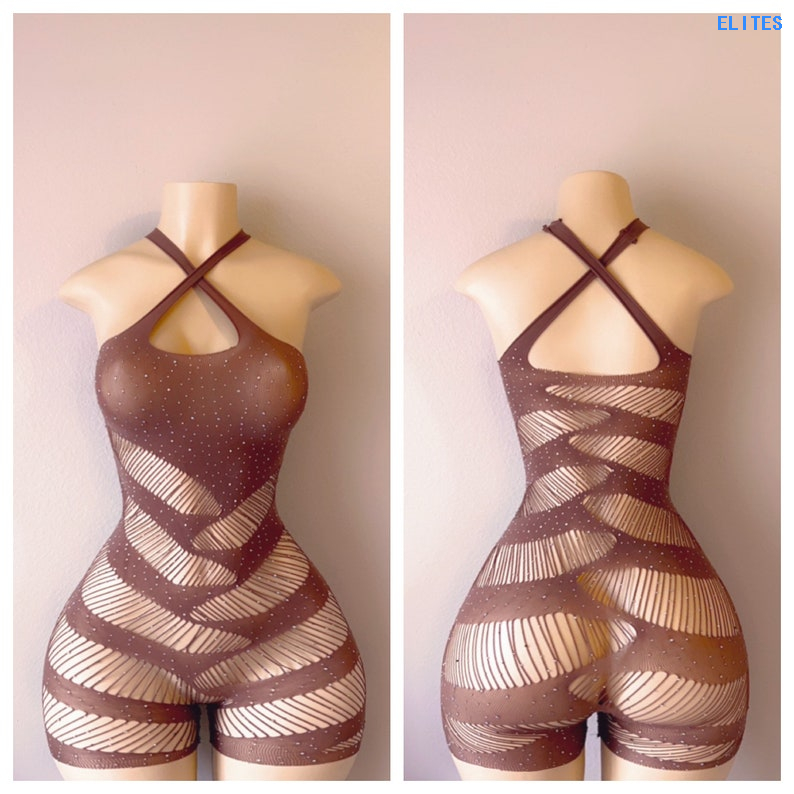 ELITES Wholesale Diamond One Piece Stripper Outfit Exotic Dancewear Performance Dancewear